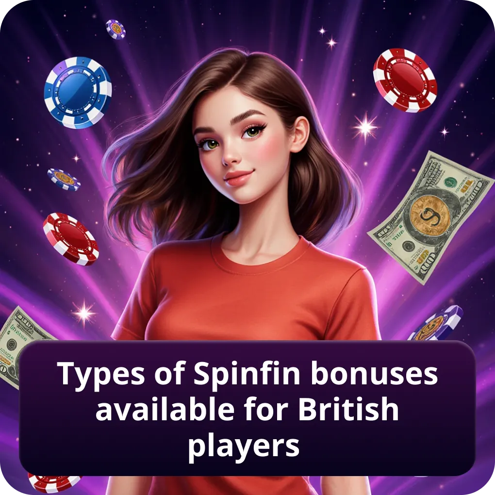 Types of Spinfin bonuses available for British players